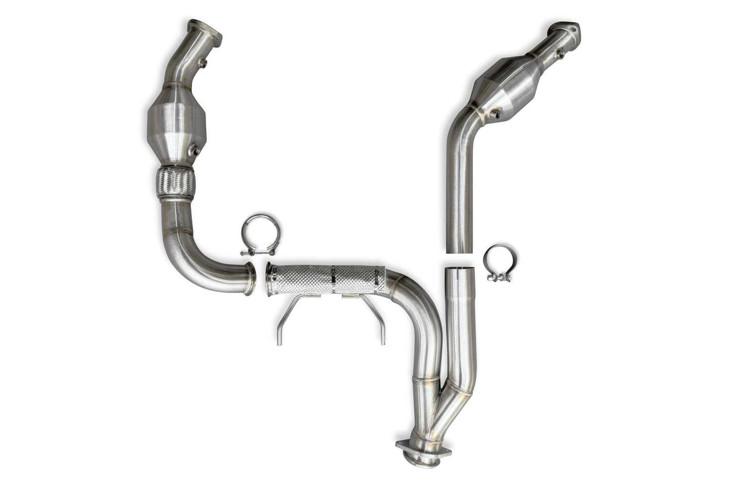 CVF Stainless Steel Catted Downpipes (2021-2024 Ford F-150 3.5L PowerBoost) CV Fabrication (CVF)