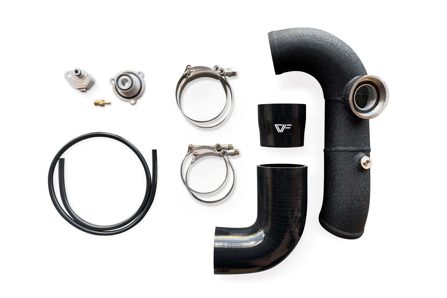 CVF Cold-side Aluminum Intercooler Pipe with HKS Flange (2013-2018 Ford Focus ST) Motor Vehicle Engine Parts CV Fabrication (CVF)