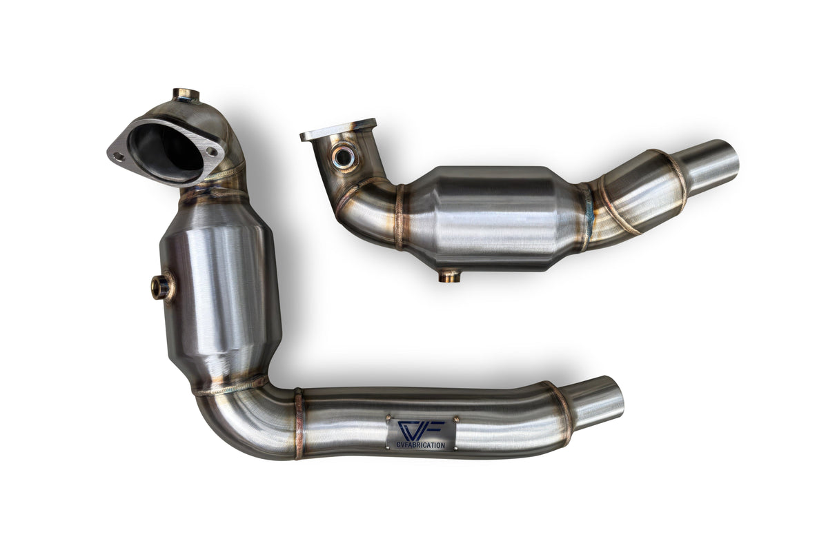 CVF Stainless Steel Catted Downpipes (2017-2024 2.7L Ford Edge ST; 2018 2.7L Ford Edge Sport; 2017-2018 2.7L Lincoln MKX) CV Fabrication (CVF) 