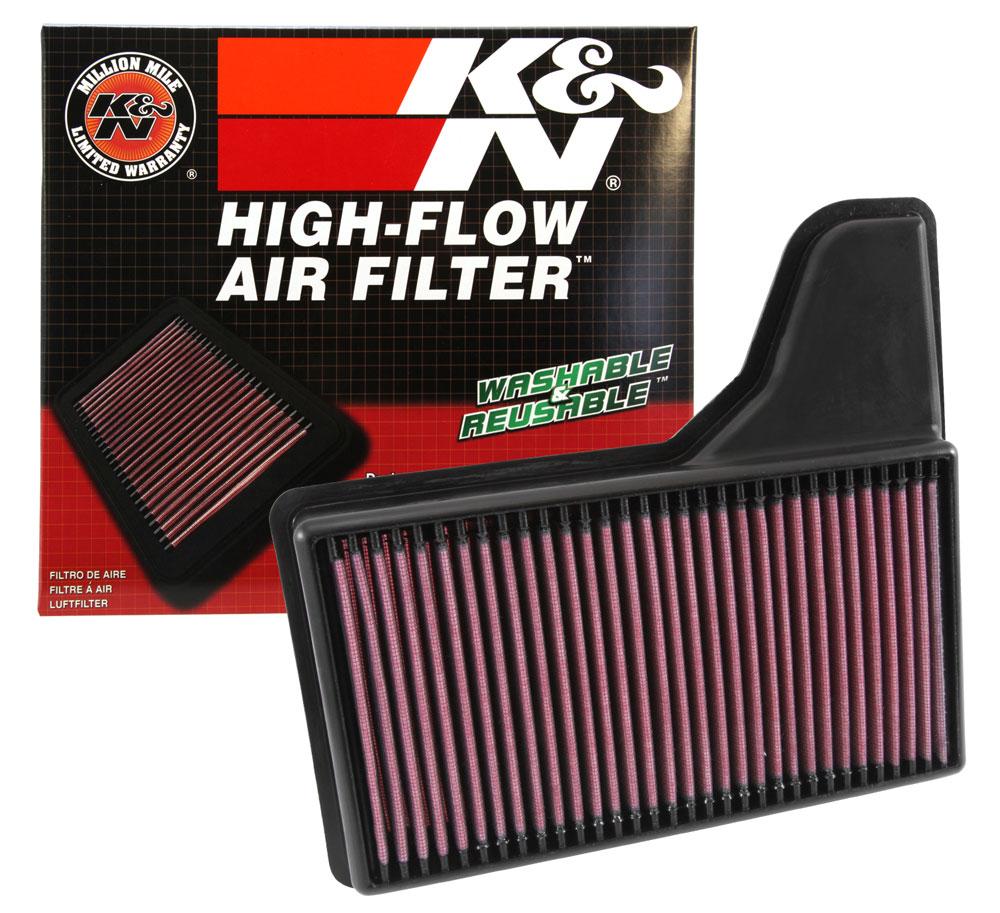 K&N Drop-In Replacement Air Filter (2015-2023 Mustang GT, EcoBoost, V6)  (33-5029)