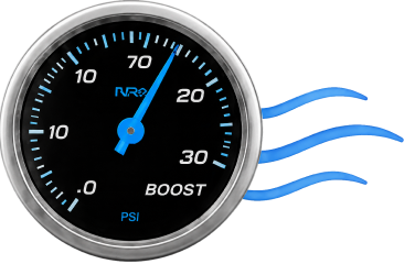 Boost gauge showing consistent turbo response